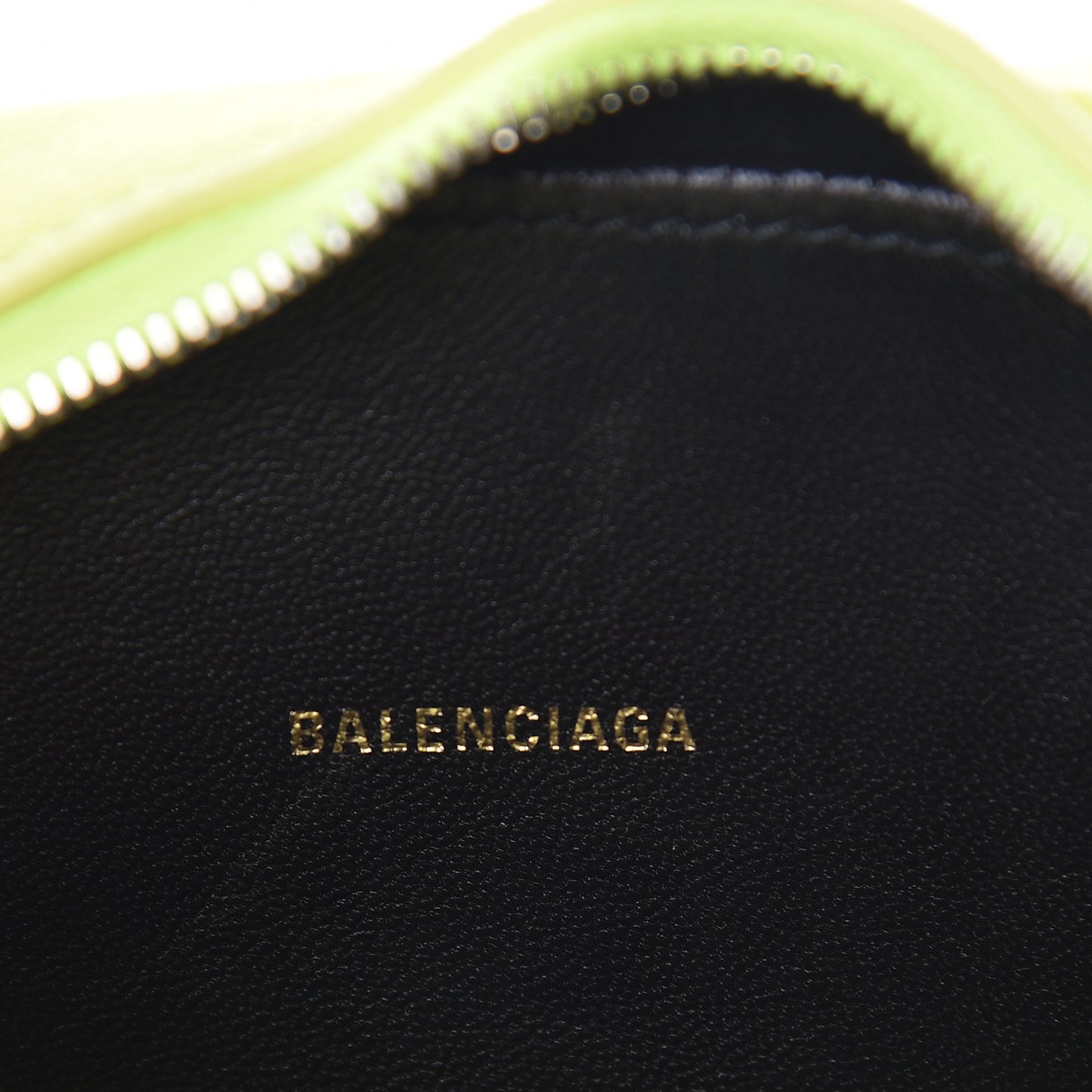 Signature Grained Calfskin Logo XS Ville Camera Bag Acid Green Black