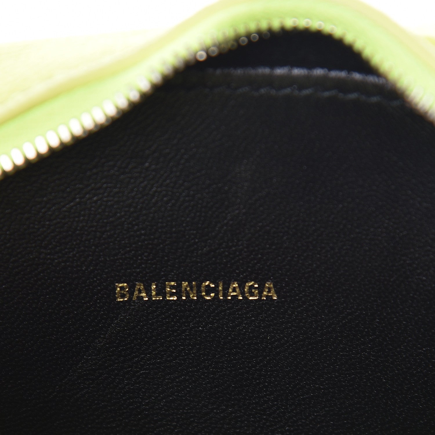 Balenciaga Signature Grained Calfskin Logo XS Ville Camera Bag Acid Green Black 6 of 10