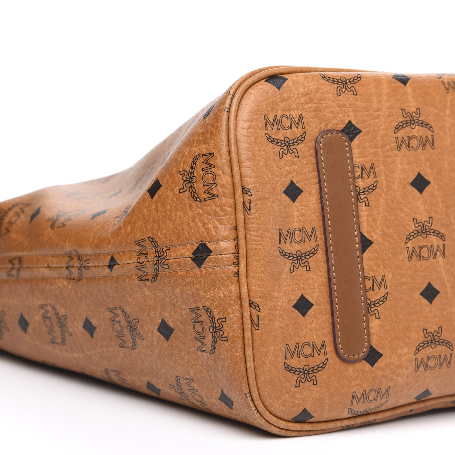 MCM Visetos Large Liz Reversible Shopper Tote Cognac 9 of 19