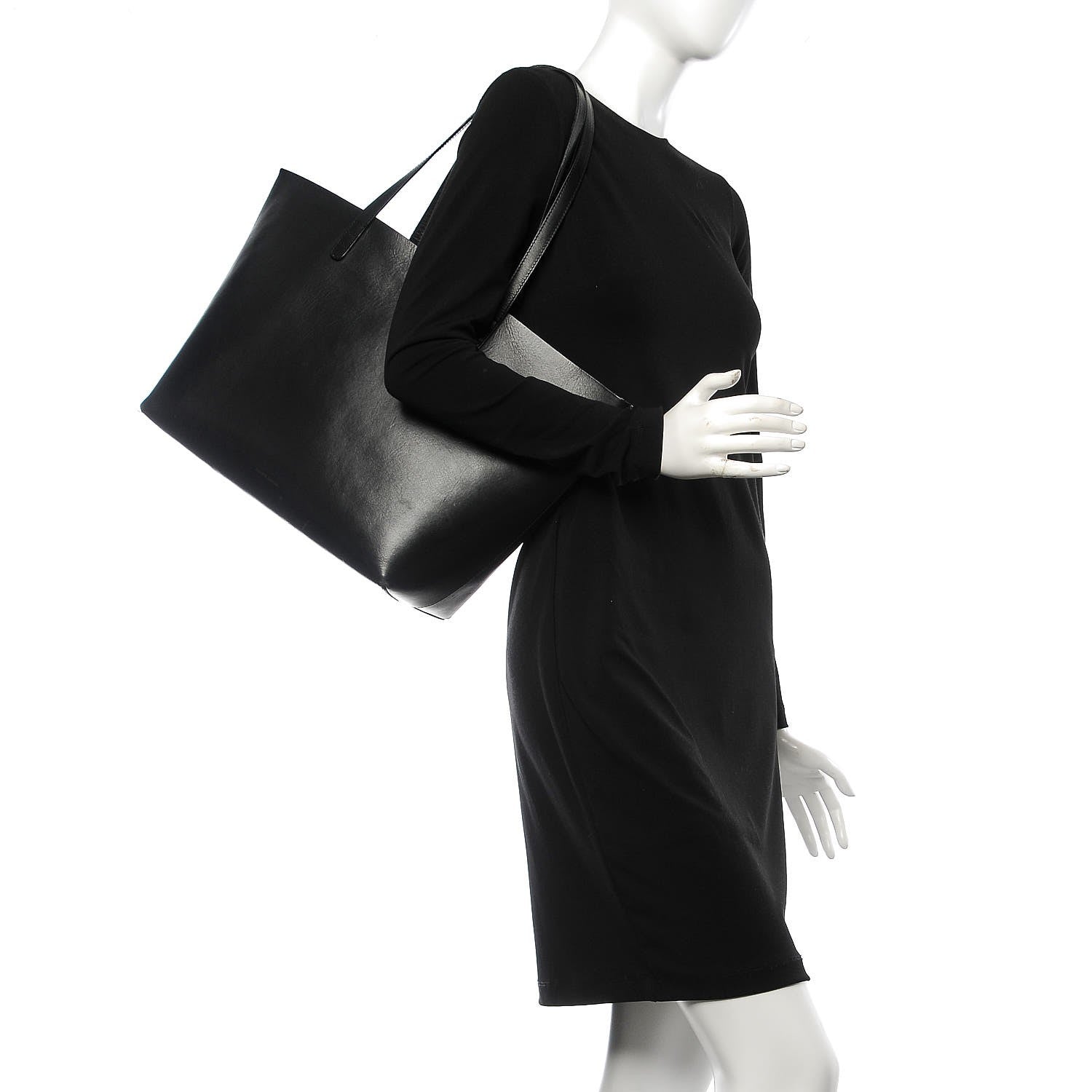 Mansur Gavriel Smooth Calfskin Large Shopping Tote Black 2 of 19