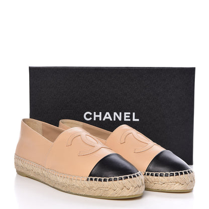 Chanel Lambskin CC Espadrilles 39 Beige Black 11 of 11