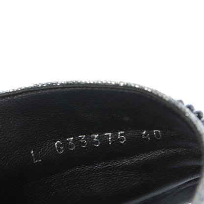 Chanel Fantasy Lambskin Pearl Chain Flat Sandals 40 Silver Black 8 of 9