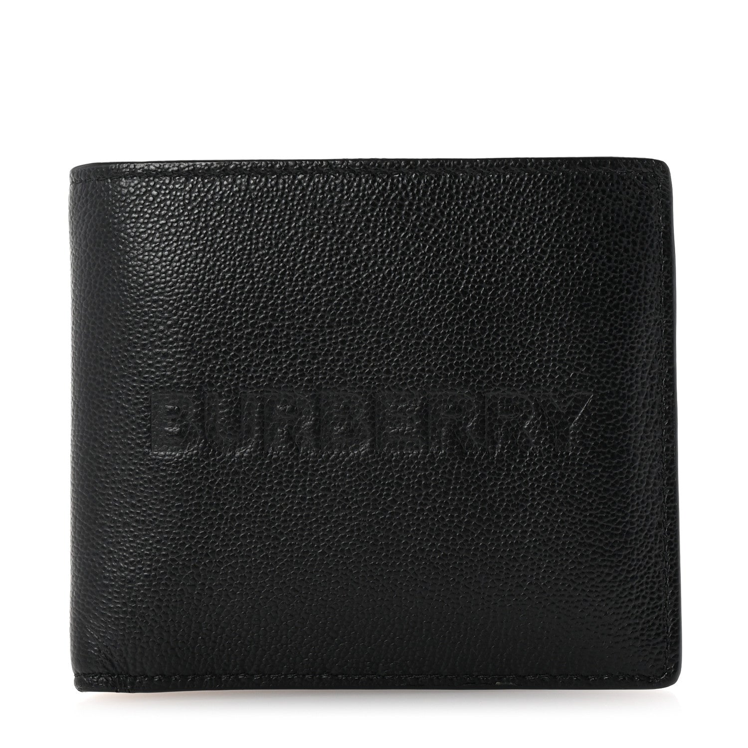 Burberry Grained Calfskin Embossed Logo Bi-Fold Wallet Black 1 of 6