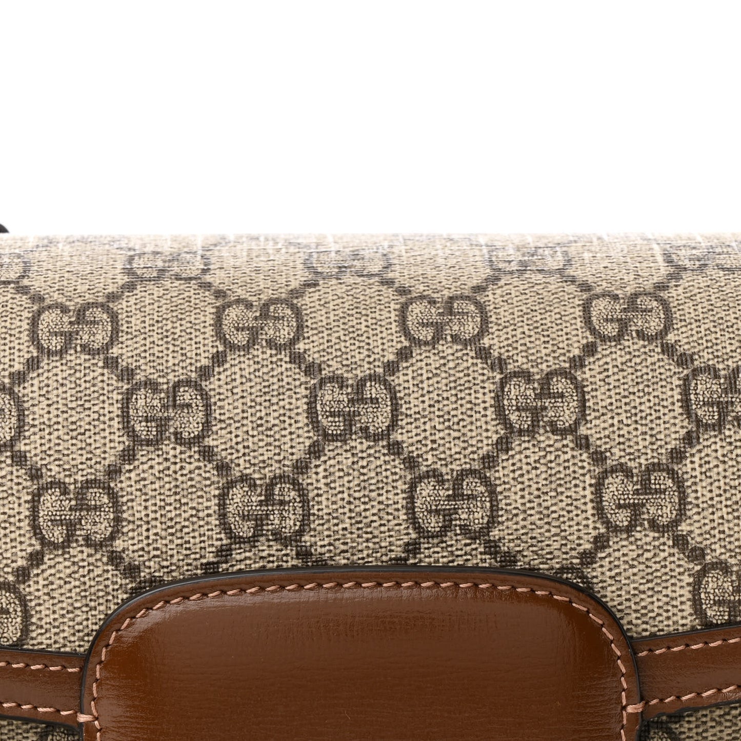 GG Supreme Monogram Horsebit 1955 Shoulder Bag Beige Brown Sugar