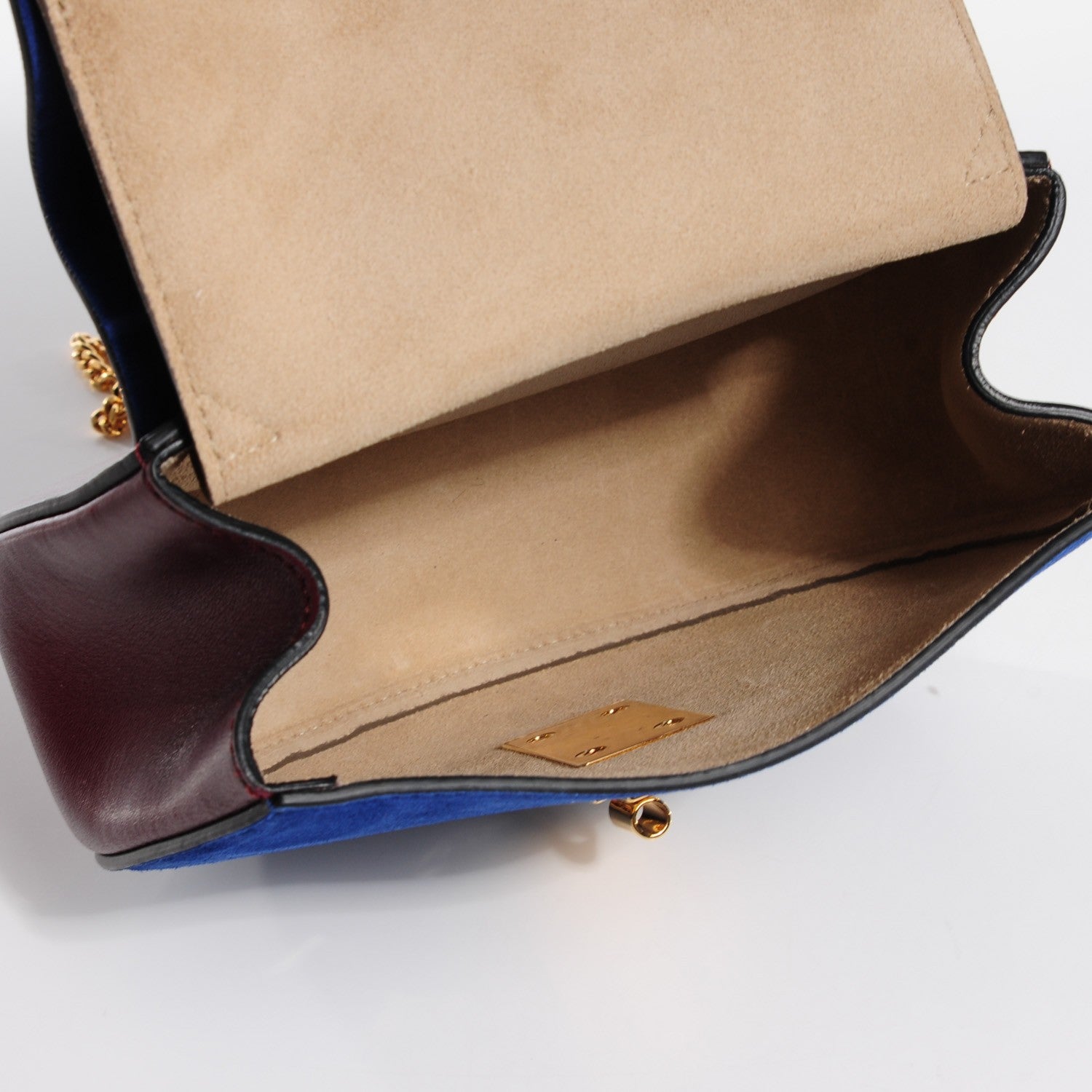 Chloe Lambskin Suede Calfskin Mini Drew Shoulder Bag Dark Velvet 5 of 10