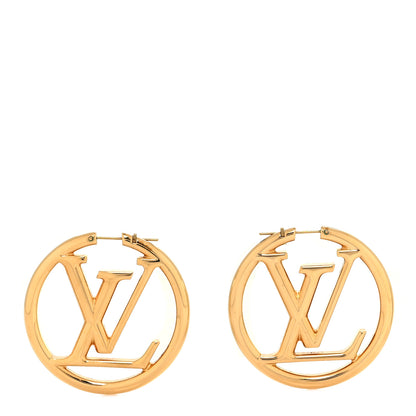 Louis Vuitton Metal Louise Hoop Earrings Gold 1 of 4