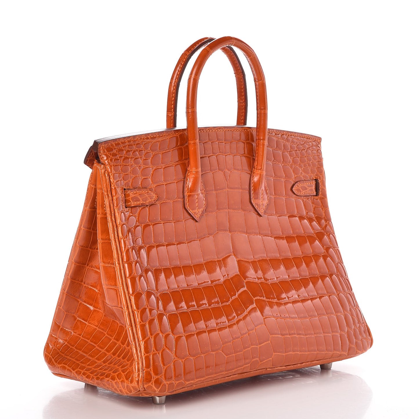 Shiny Niloticus Crocodile Birkin 25 Orange