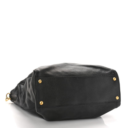 Prada Vitello Daino Tote Black 4 of 9