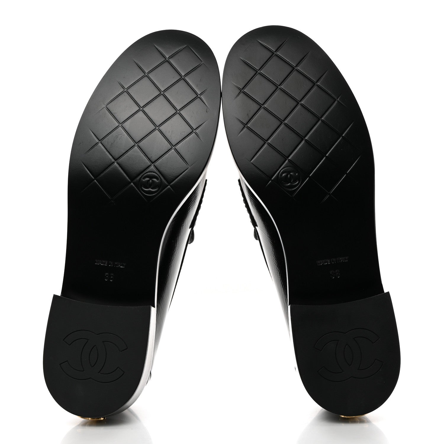 Chanel Calfskin CC Mocassins 38 Black 5 of 10
