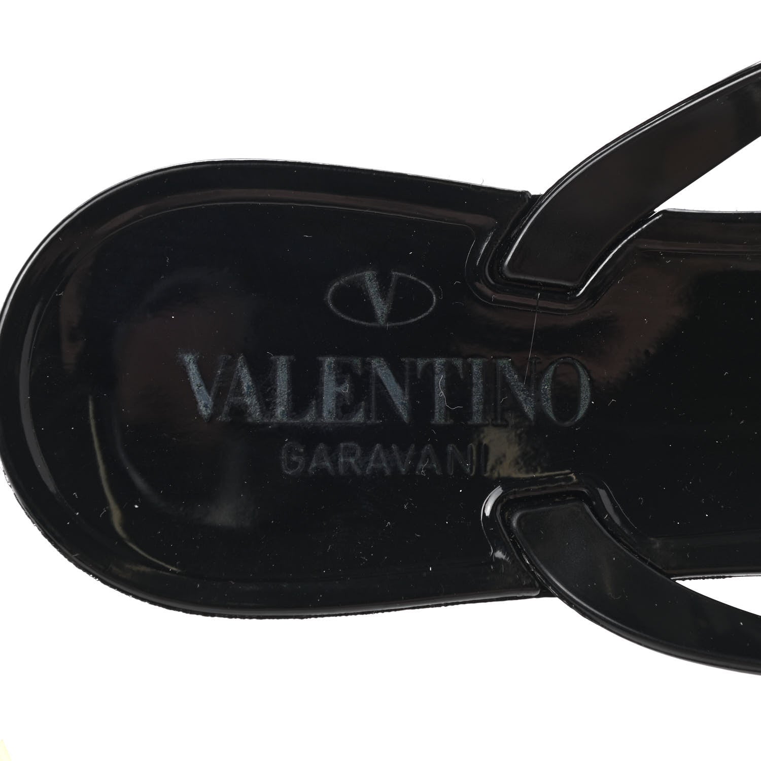 Valentino Garavani PVC Jelly Rockstud Bow Thong Sandals 37 Black 7 of 7