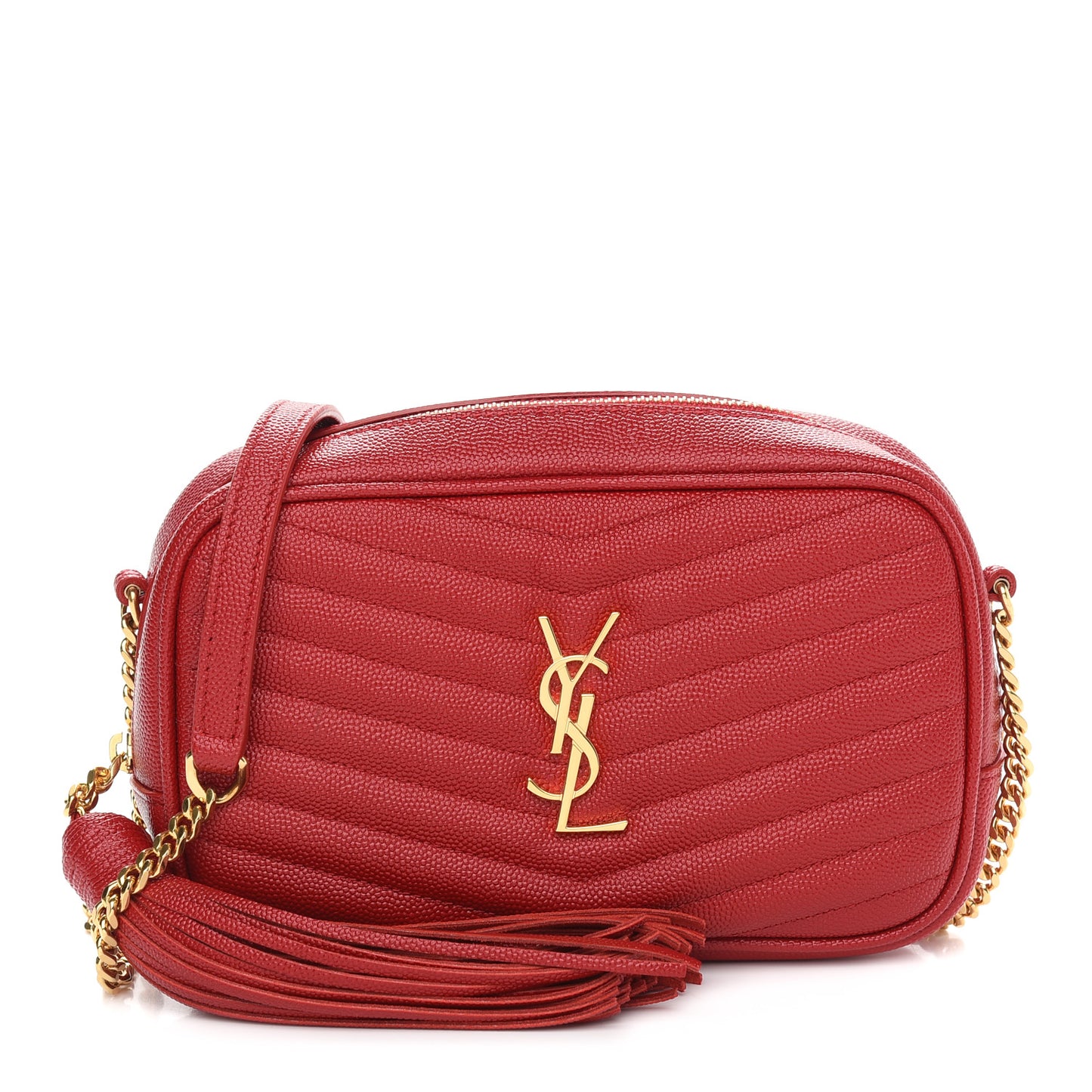 Grain De Poudre Matelasse Monogram Mini Lou Camera Bag Eros Red