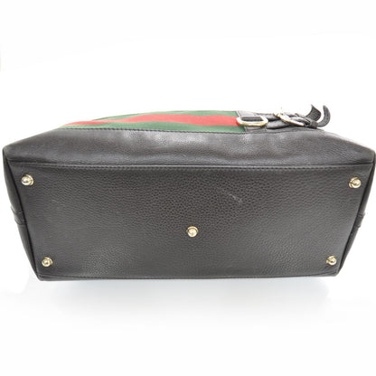 Gucci Leather Large Web Heritage Tote Dark Brown 4 of 9