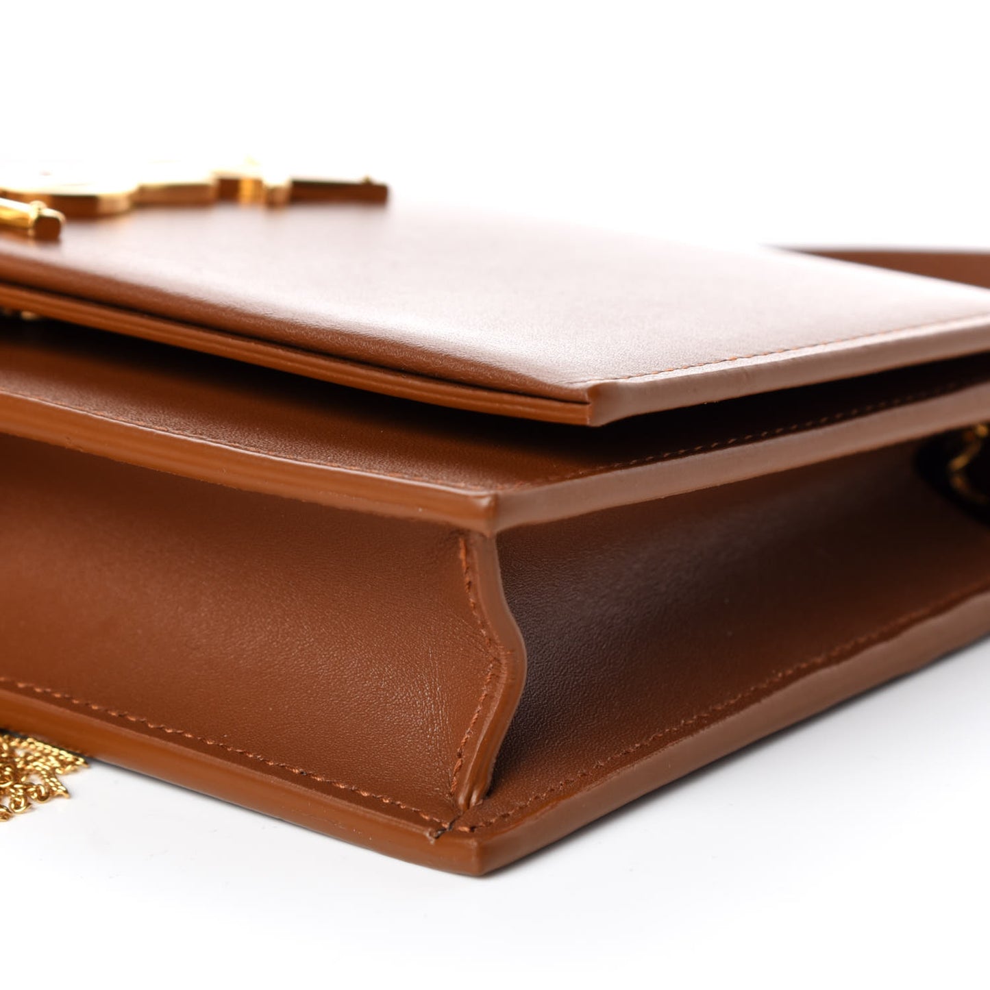 Smooth Calfskin Classic Monogram Kate Tassel Chain Wallet Brown