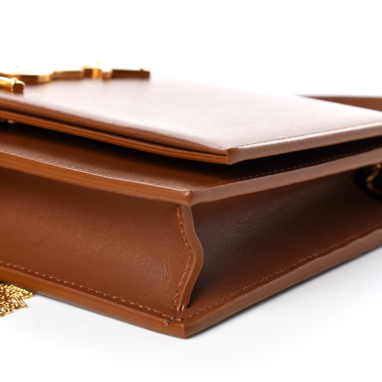 Saint Laurent Smooth Calfskin Classic Monogram Kate Tassel Chain Wallet Brown 6 of 9