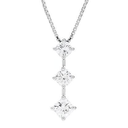 Parker & West by FASHIONPHILE Platinum Diamond .69ctw Graduated Triple Drop Pendant Necklace 4 of 6