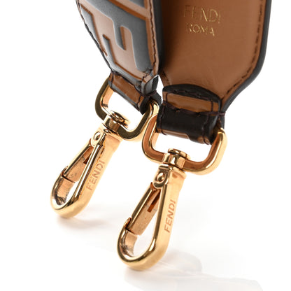 Fendi Calfskin FF 1974 Embossed Mini Strap You Tobacco Black 5 of 6