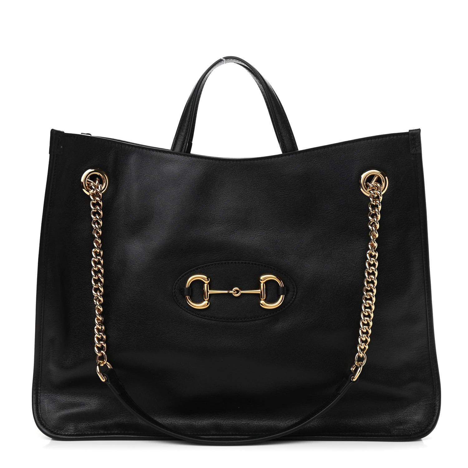 Gucci Calfskin Large Horsebit 1955 Tote Bag Black 1 of 10