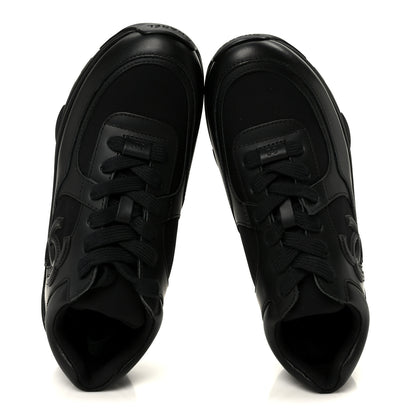 Chanel Lambskin Fabric CC Sneakers 39 Black 2 of 10