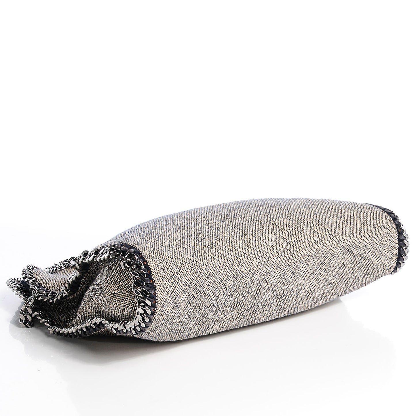 Woven Boucle Fold Over Falabella Navy