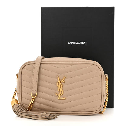 Saint Laurent Grain De Poudre Matelasse Monogram Mini Lou Camera Bag Dark Beige 11 of 11