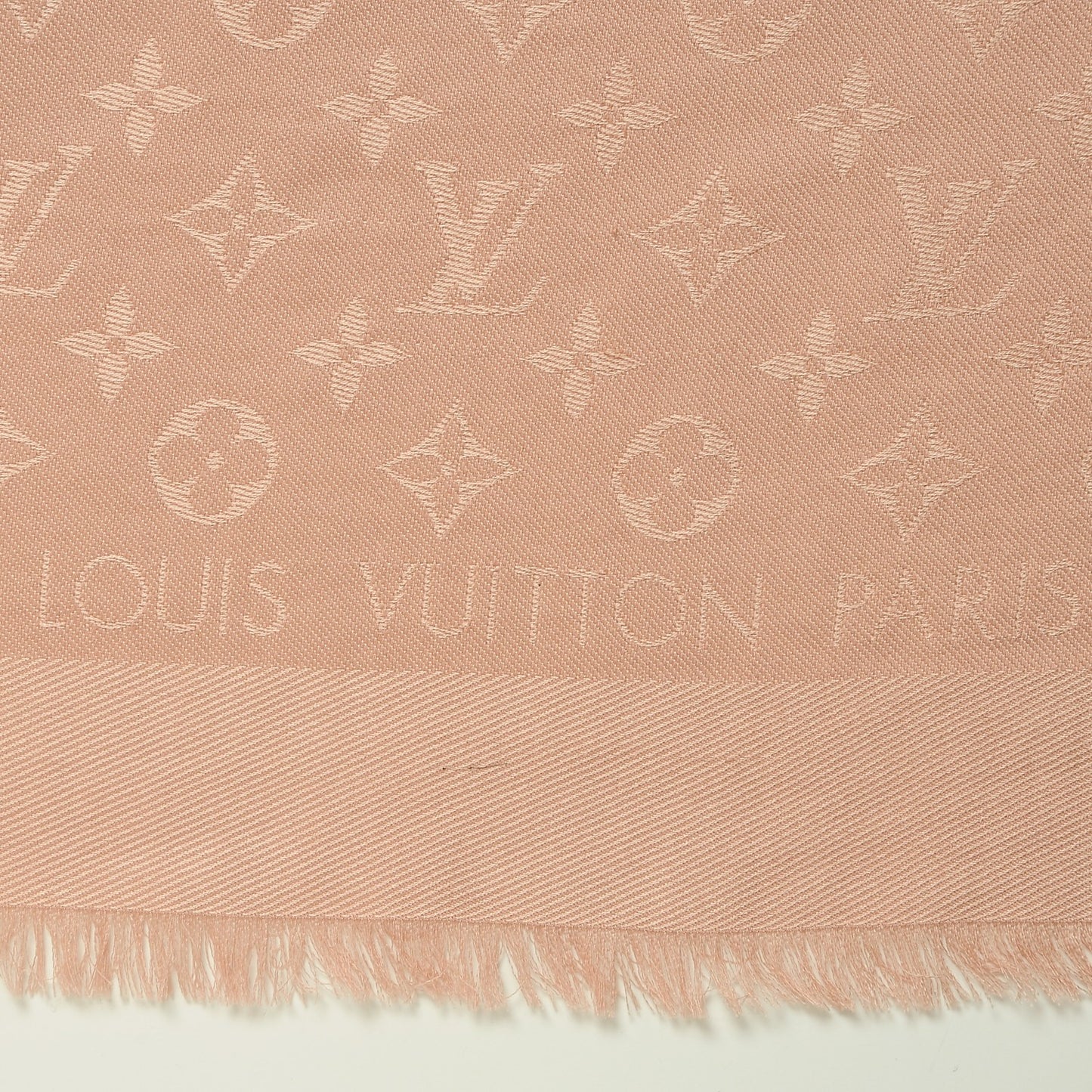 Silk Wool Monogram Shawl Natural