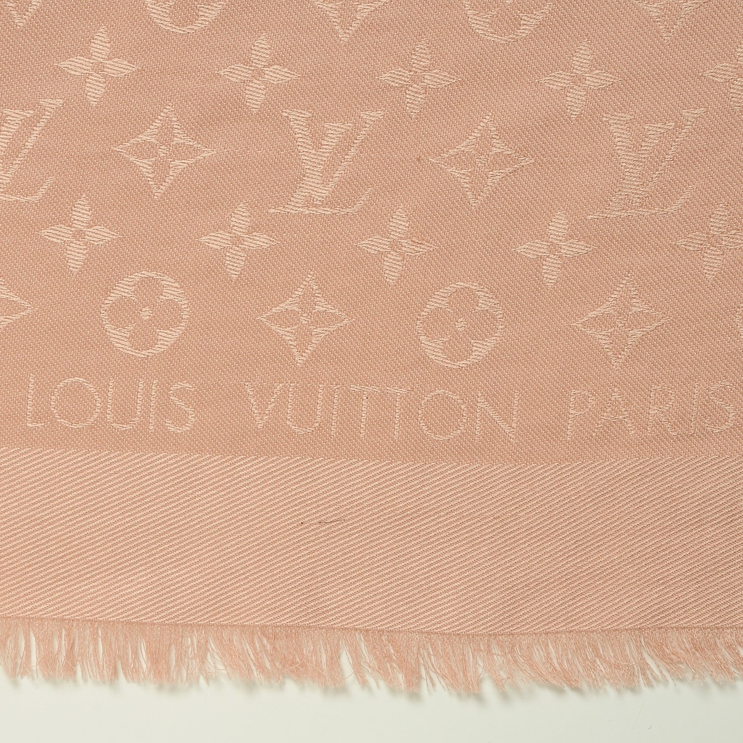 Louis Vuitton Silk Wool Monogram Shawl Natural 3 of 4