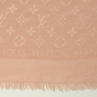 Louis Vuitton Silk Wool Monogram Shawl Natural 3 of 4