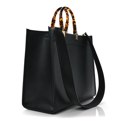 Fendi Vitello King Plexiglass Medium Fendi Sunshine Shopper Tote Black 3 of 8