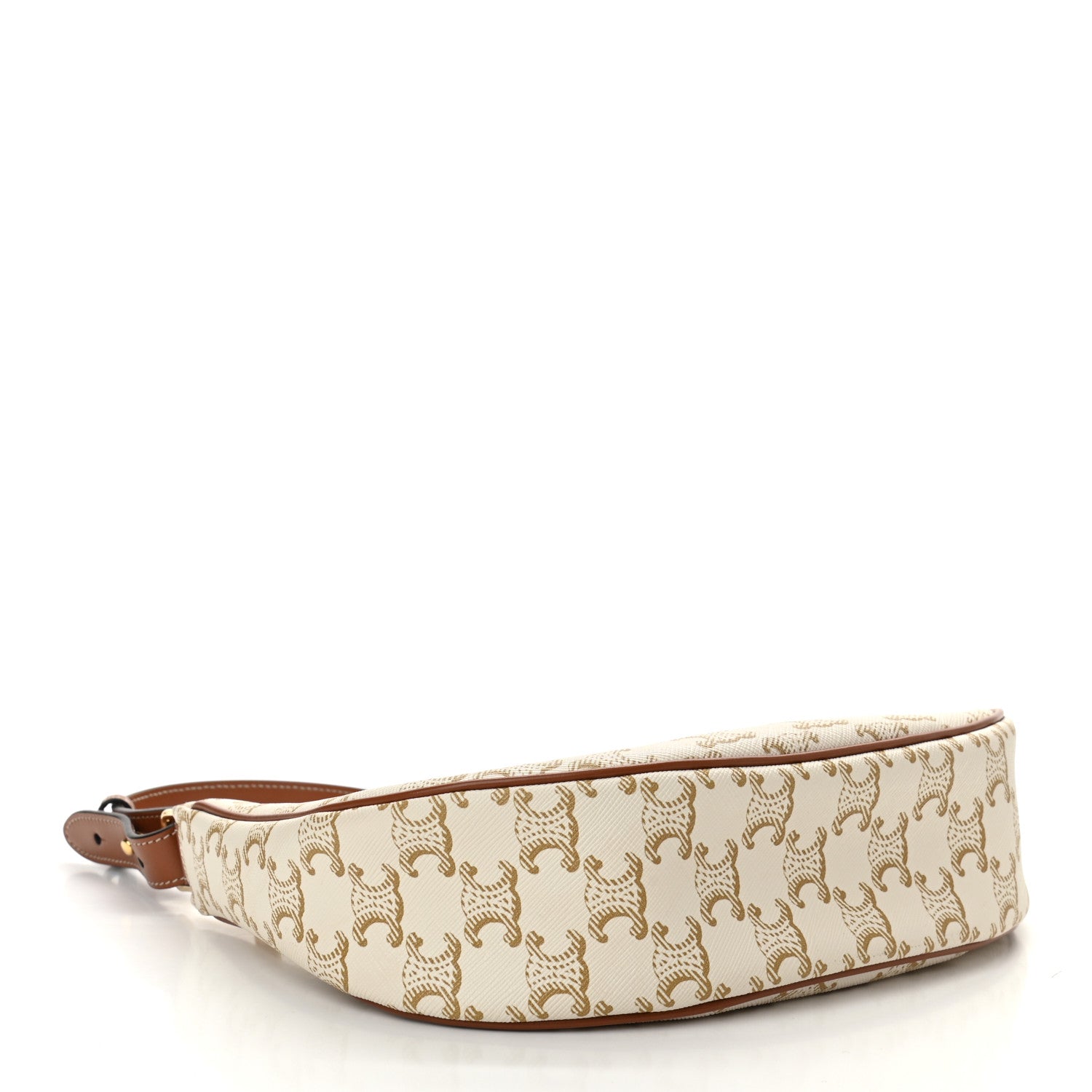 Celine Canvas Calfskin Ava Triomphe Shoulder Bag White 4 of 12