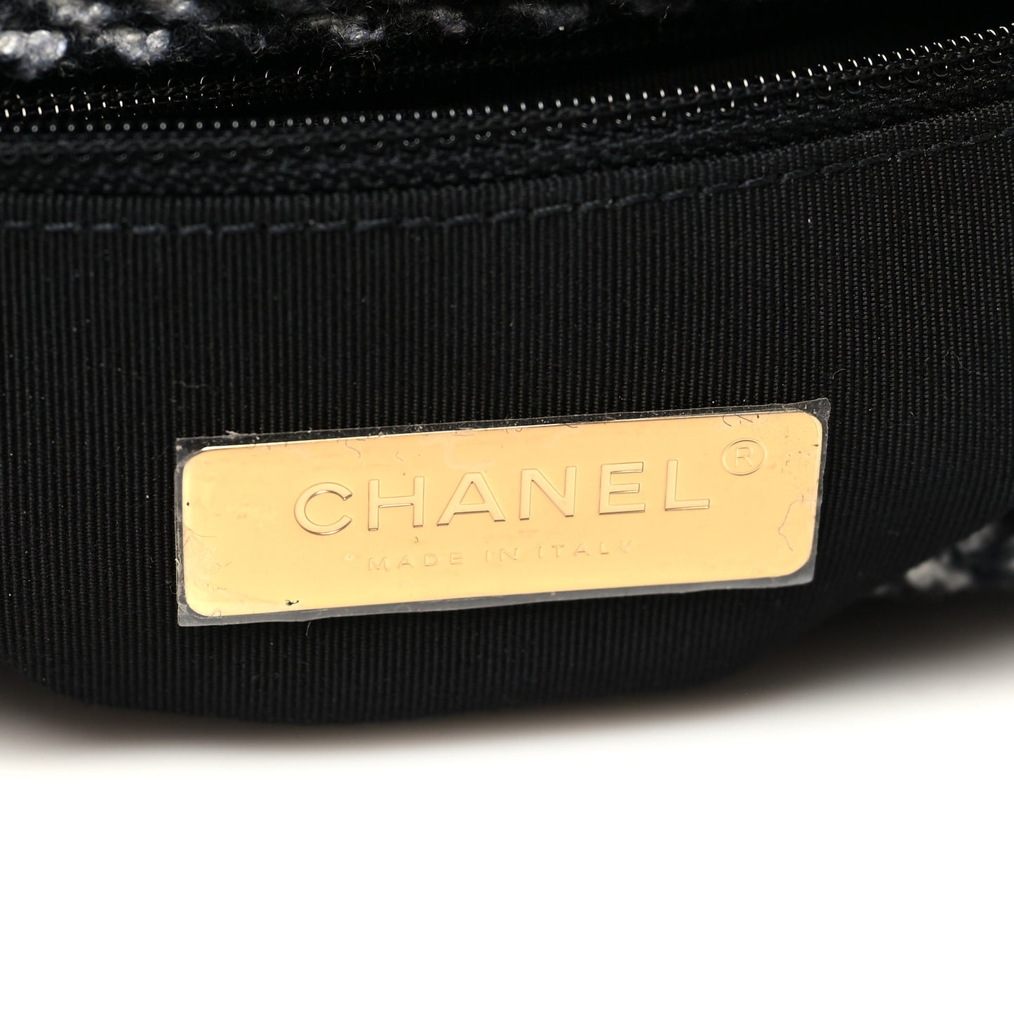 Tweed Quilted Medium Chanel 19 Flap Grey
