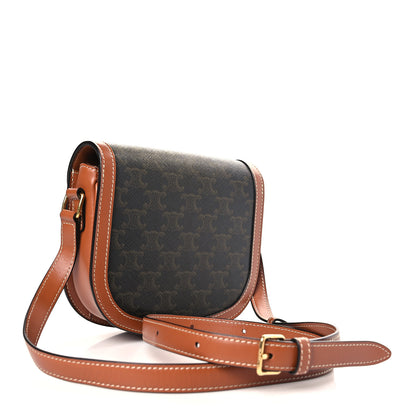 Celine Canvas Calfskin Triomphe Teen Besace Tan 3 of 9
