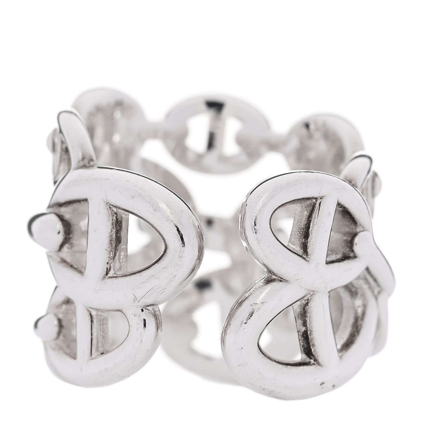 Sterling Silver GM Chaine d'ancre Enchainee Band Ring 54 7