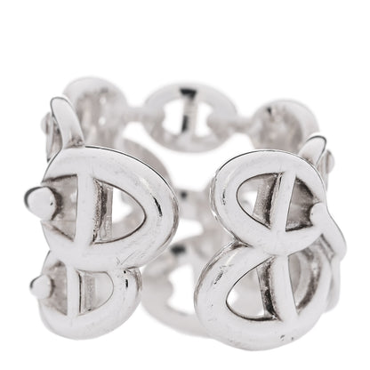 Hermes Sterling Silver GM Chaine d'ancre Enchainee Band Ring 54 7 3 of 6