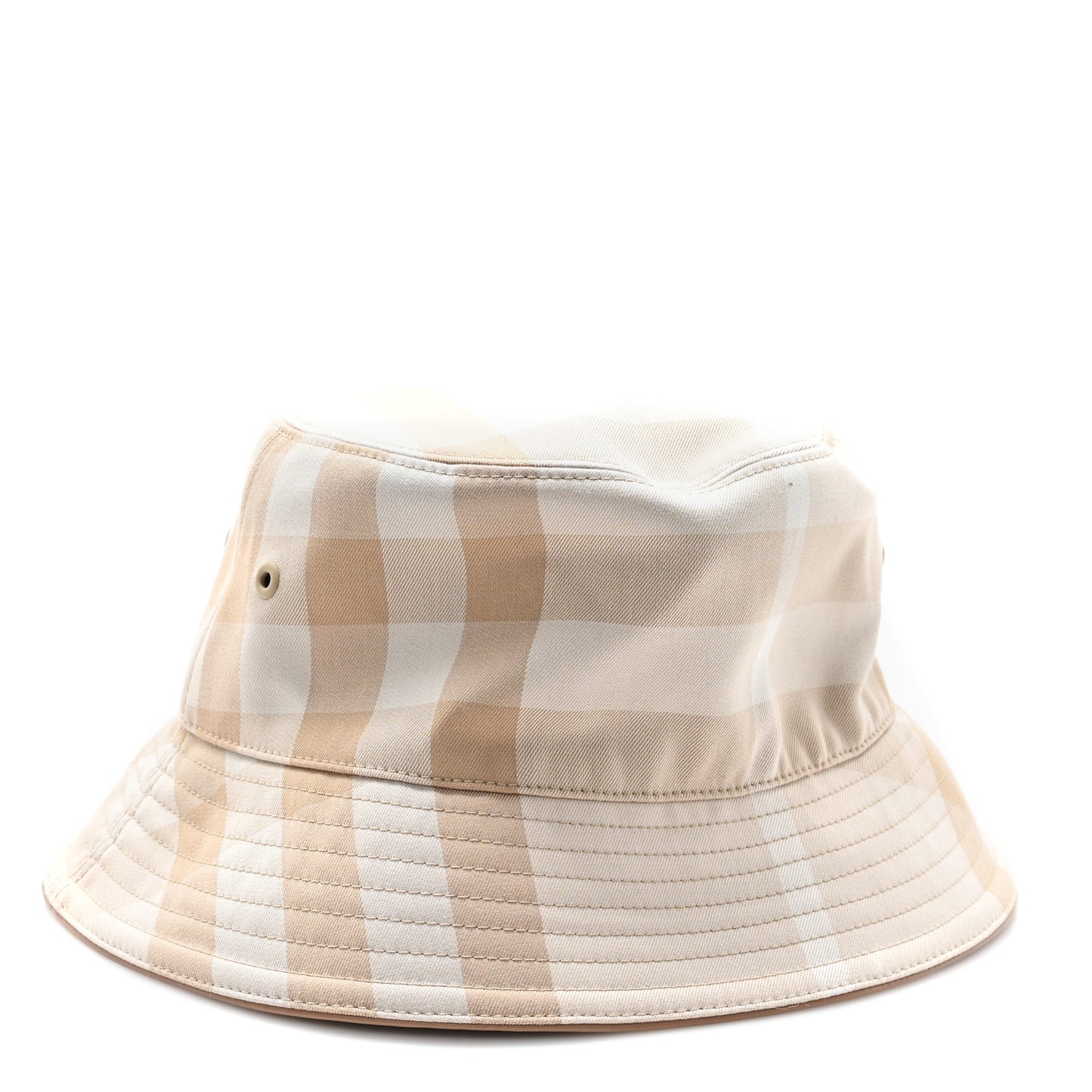 Cotton Canvas Giant Check Bucket Hat M Beige