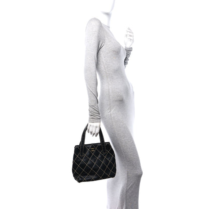 Chanel Calfskin Stitch Small Surpique Tote Black 2 of 10