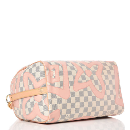 Louis Vuitton Damier Azur Tahitienne Speedy Bandouliere 30 Rose Ballerine 5 of 13