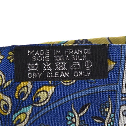 Hermes Silk Au Pays Des Oiseaux Fleurs Twilly Bleu Dur Jaune Vif Turquosie 3 of 5