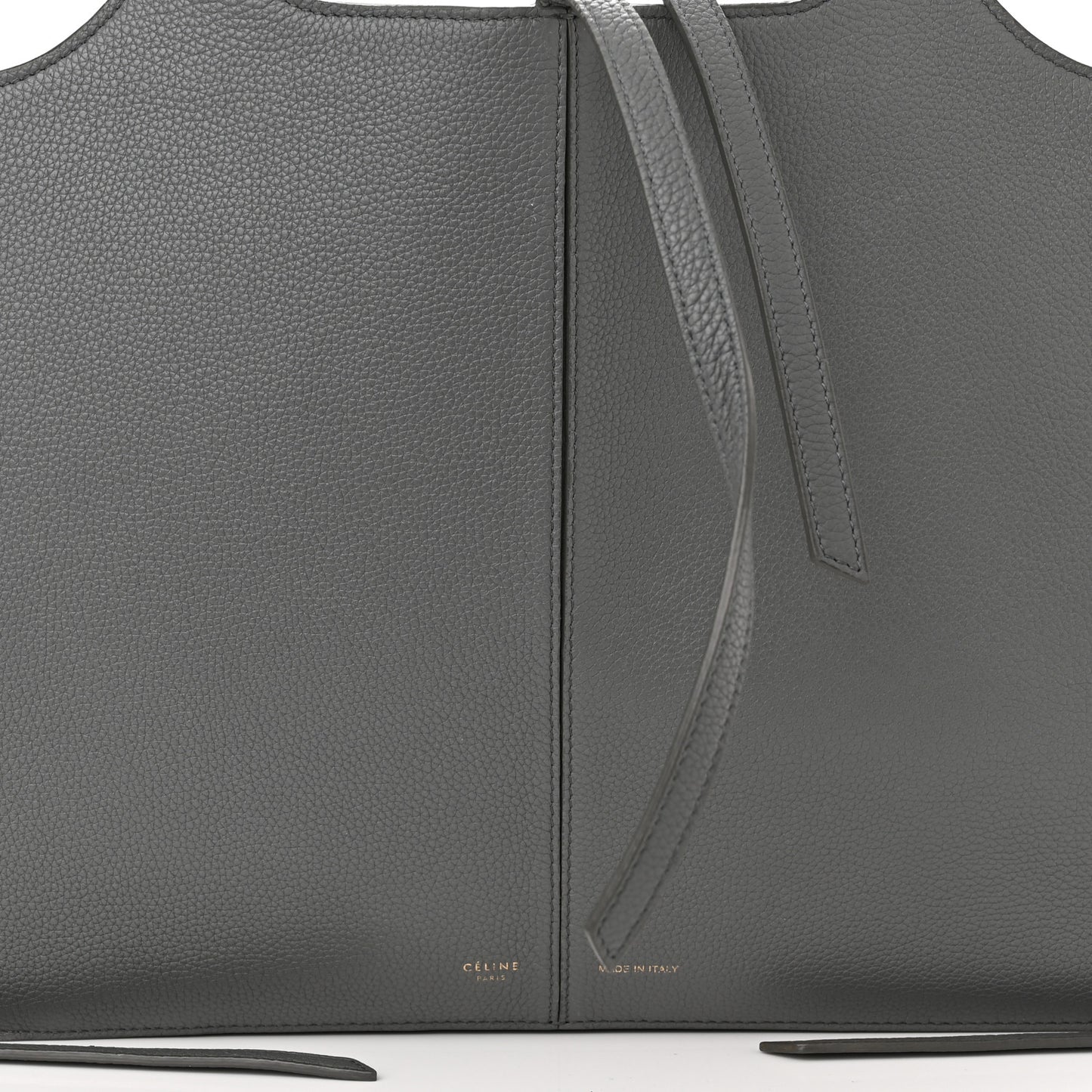 Baby Grained Calfskin Medium Tri-Fold Bag Grey