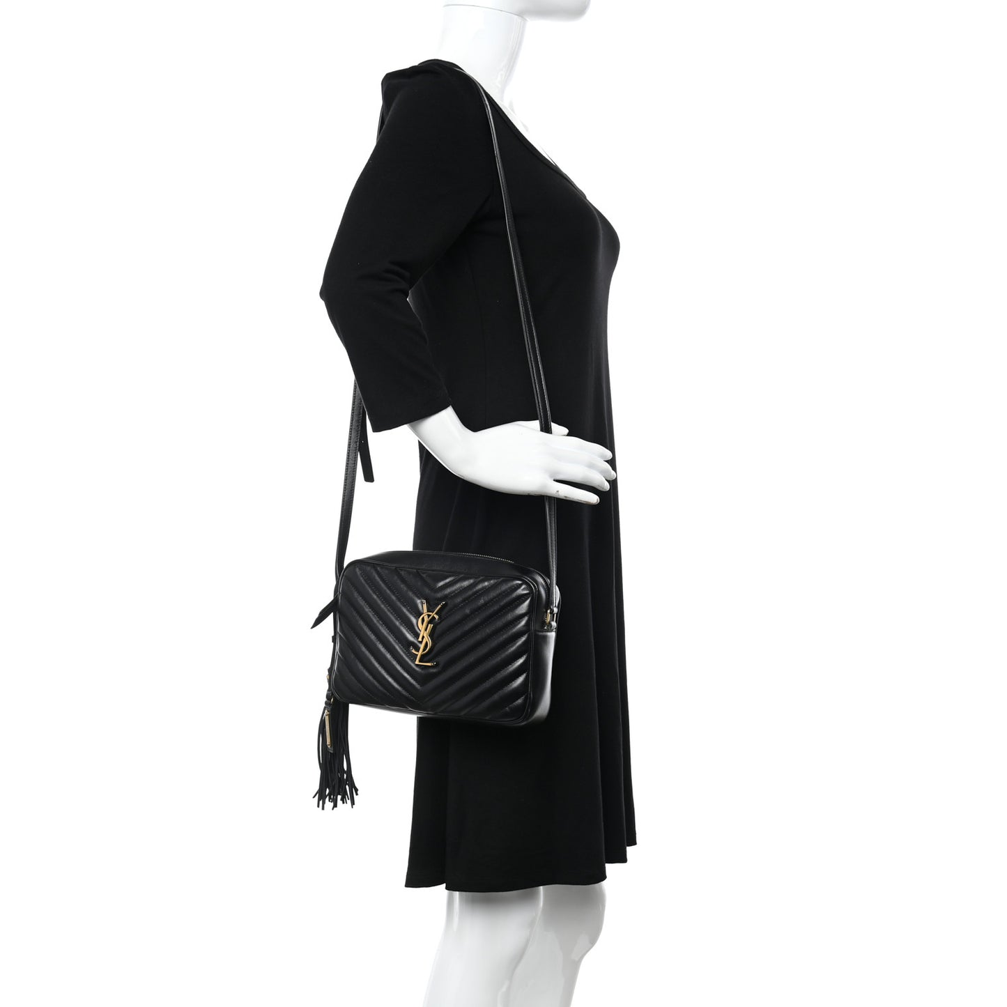 Calfskin Matelasse Monogram Lou Camera Bag Black