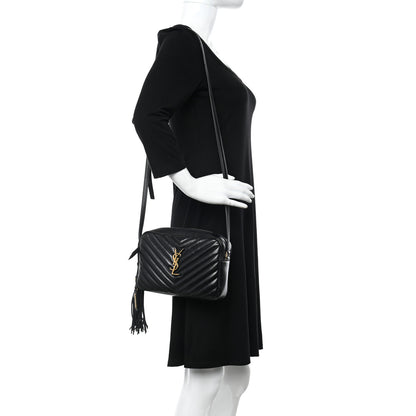 Saint Laurent Calfskin Matelasse Monogram Lou Camera Bag Black 2 of 11