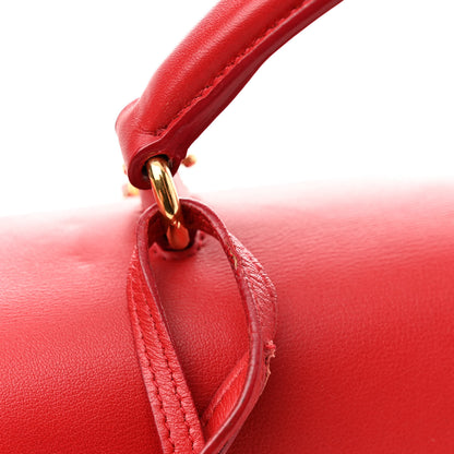 Saint Laurent Grained Calfskin Small Moujik Top Handle Bag Red 13 of 14