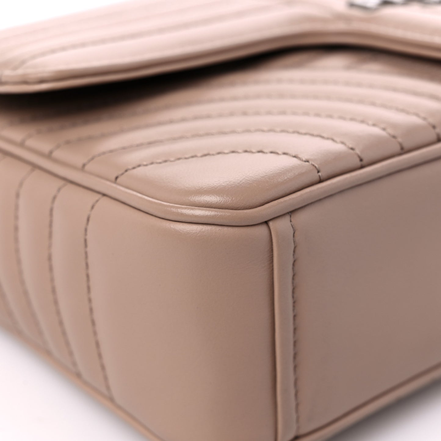 Soft Calfskin Impunture Diagramme Medium Chain Flap Shoulder Bag Cipria