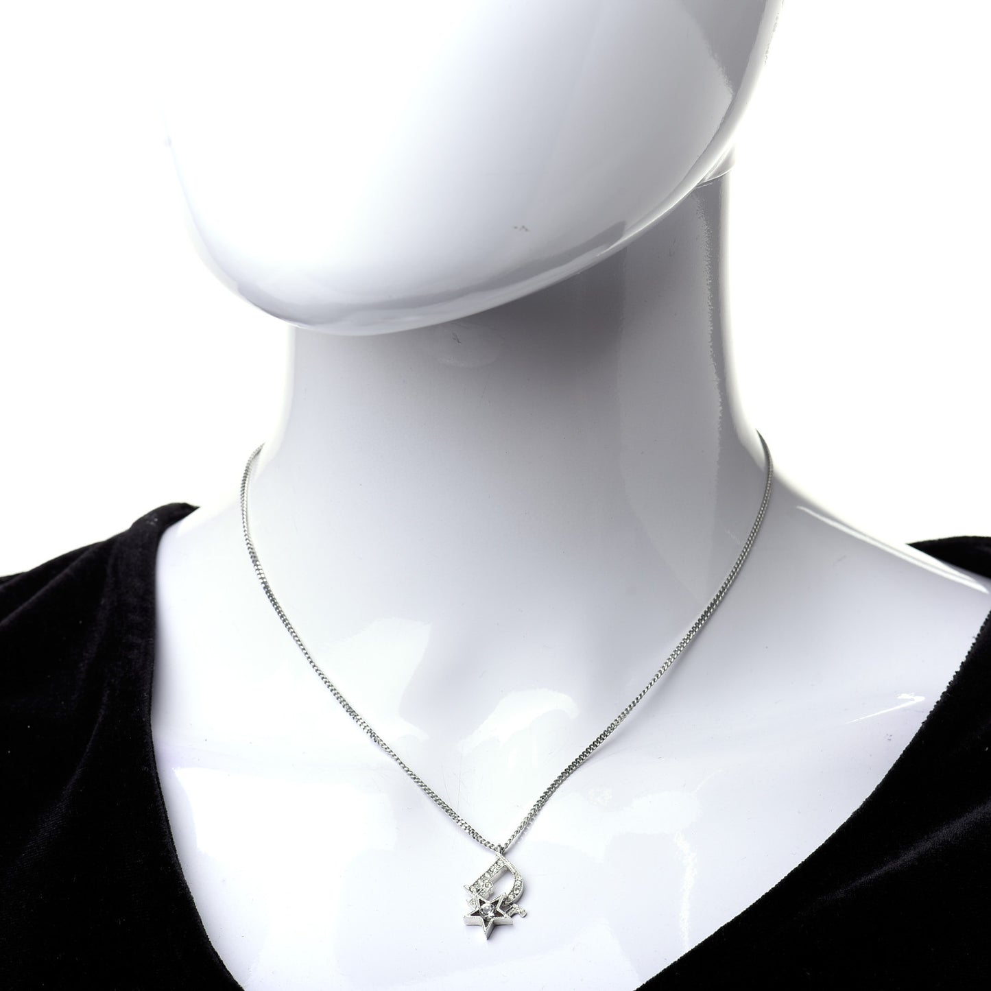 Crystal Logo Star Necklace Silver