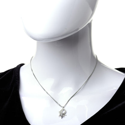 Christian Dior Crystal Logo Star Necklace Silver 2 of 4