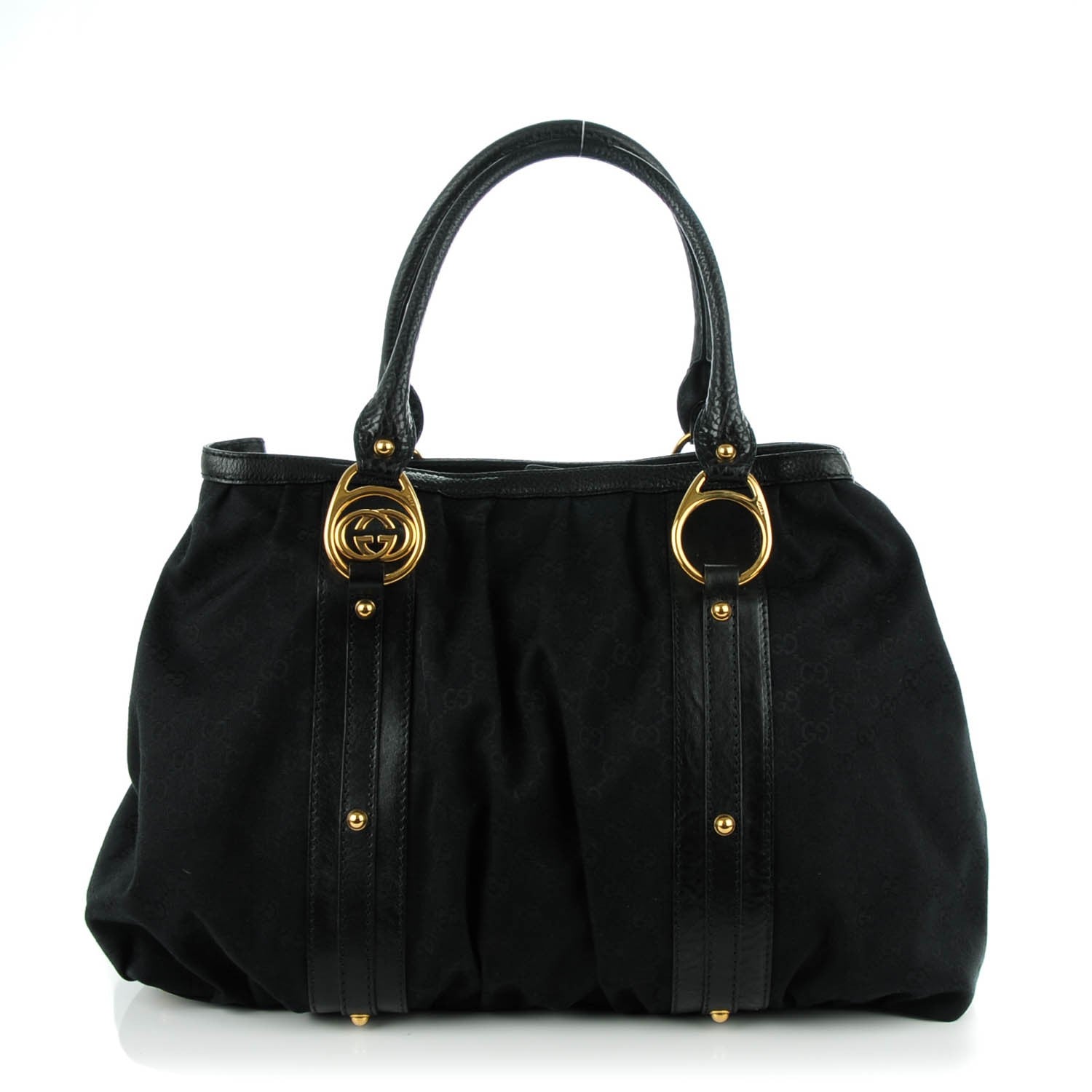Gucci Monogram Medium Interlocking Tote Black 1 of 6