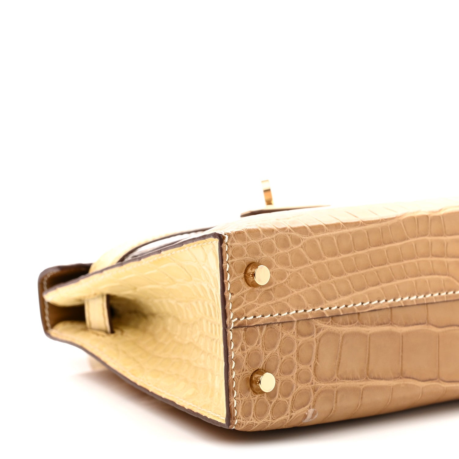 Hermes Matte Alligator Horseshoe Mini Kelly Sellier 20 Kraft Vanille 9 of 11