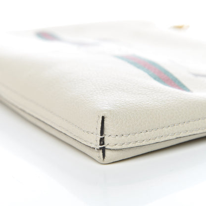 Gucci Pebbled Calfskin Medium Logo Portfolio Clutch White 6 of 9