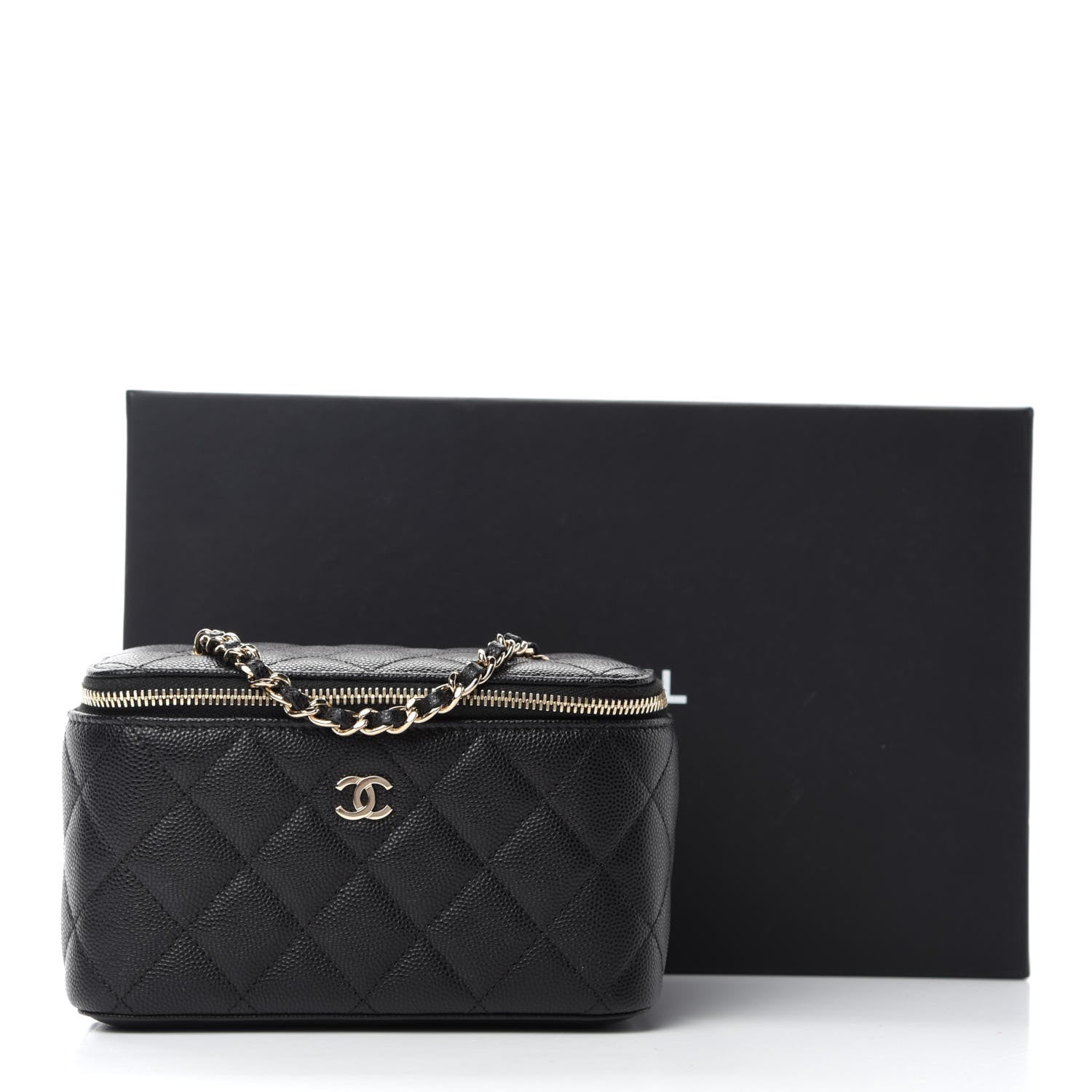 Chanel Caviar Quilted Small Vanity Case With Chain Black 11 of 11