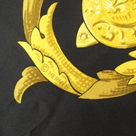 Hermes Silk Scarf Le Mors Black Gold 5 of 8