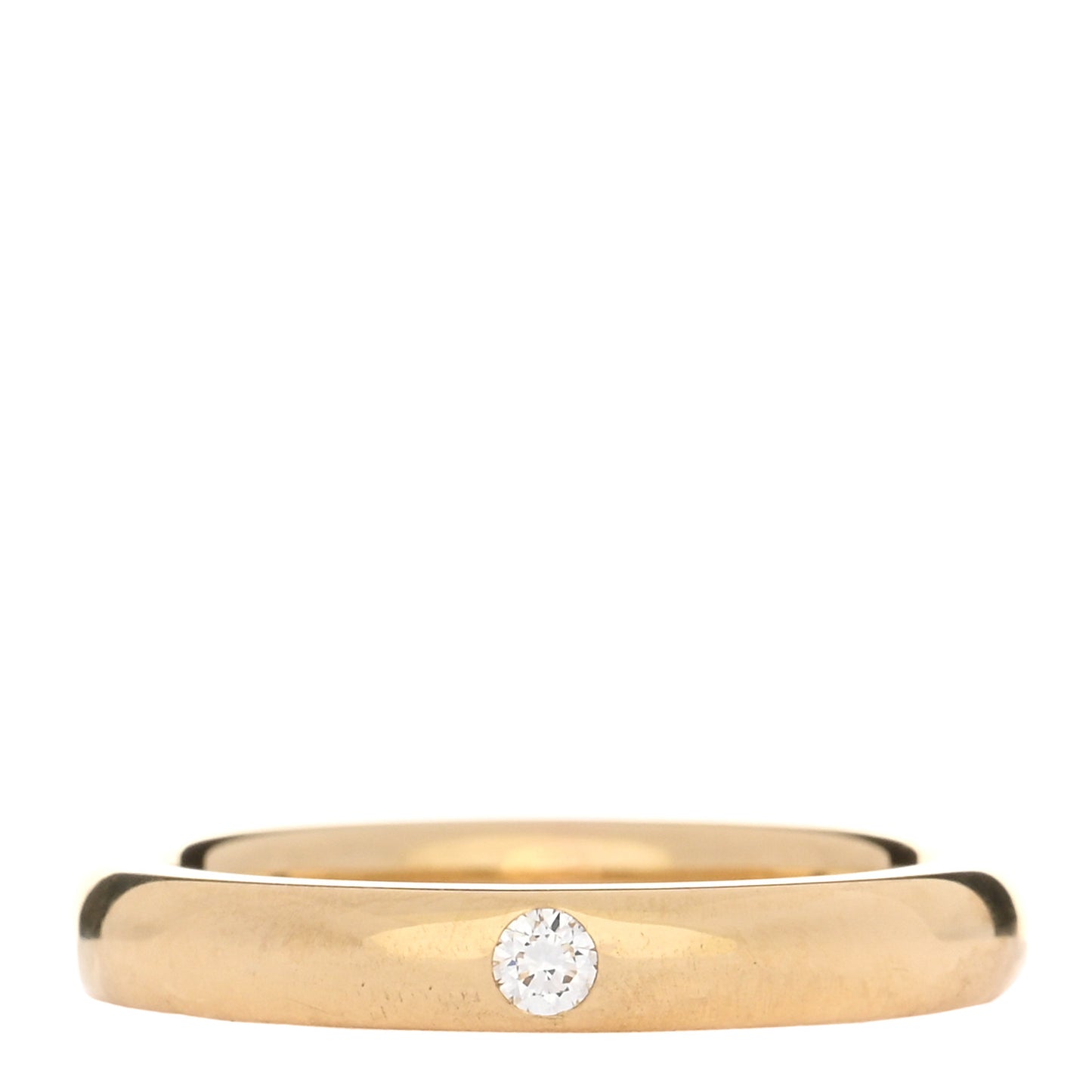18K Yellow Gold Diamond 3mm Elsa Peretti Band Ring 45 3.5